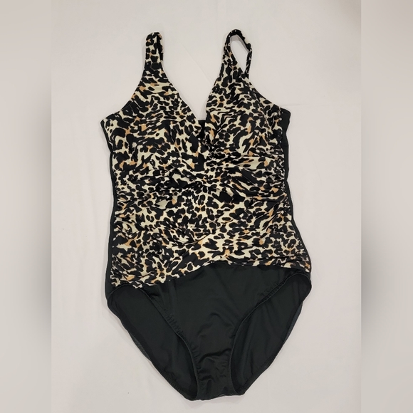 QVC Swim Qvc Leopard One Piece Bathing Swim Suit 6 Poshmark